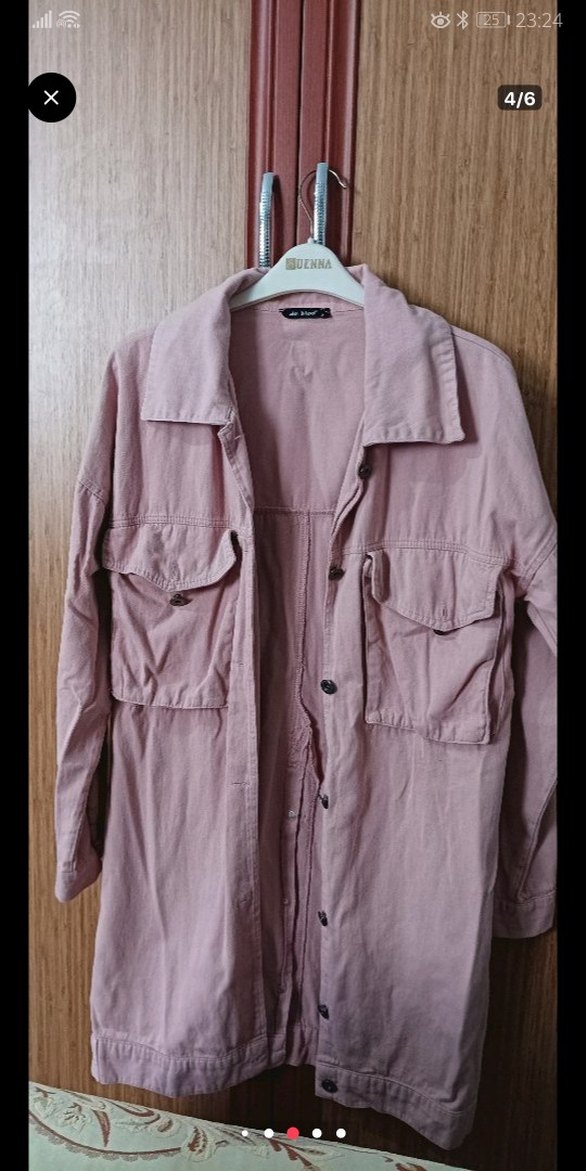 Pembe uzun ceket - Görsel 3