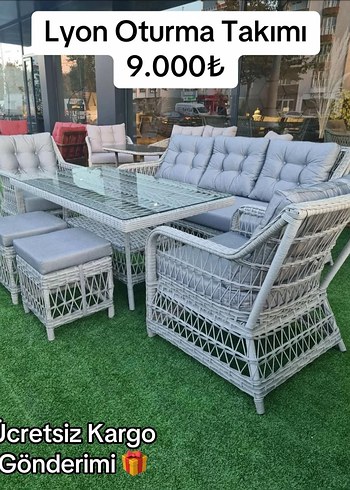 Gri Lyon Oturma Takımı Seti