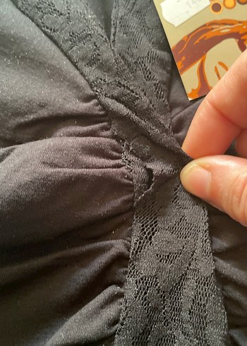 Diğer Siyah V Yakalı Uzun Kollu Fitted Bluz