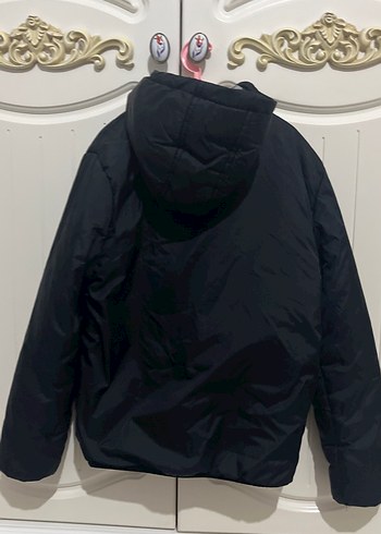 Siyah Kapüşonlu Fermuarlı Erkek Çocuk Mont - Görsel 2