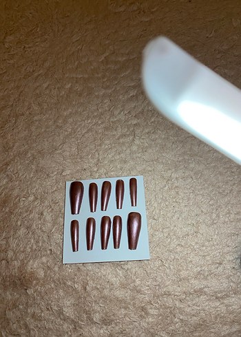 Koyu Kahverengi Takma tırnak 10lu set - Görsel 2