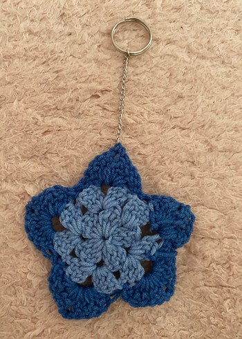 Örgü Mavi Yıldız Anahtarlık - Görsel 2