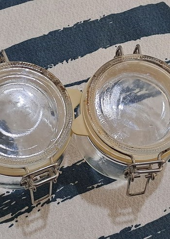 Diğer saklama kavonozu beyaz Gri Cam Kapaklı Saklama Kavanozları