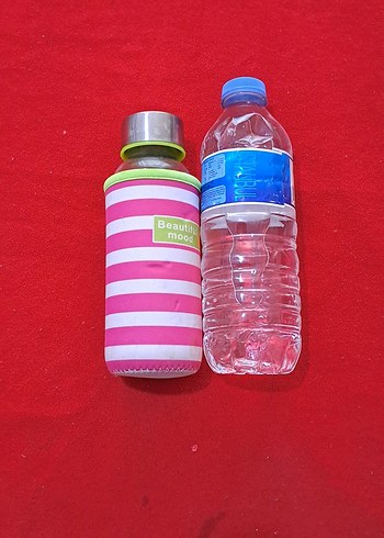 termos sise renkli Pembe Çocuk Termos cam sişe ve Kılıfi - Görsel 9