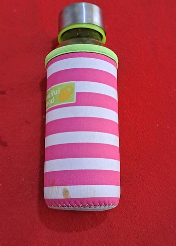 termos sise renkli Pembe Çocuk Termos cam sişe ve Kılıfi - Görsel 8