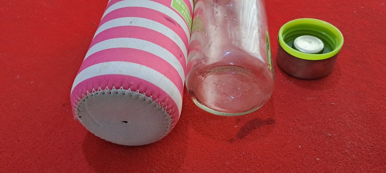 termos sise renkli Pembe Çocuk Termos cam sişe ve Kılıfi - Görsel 5