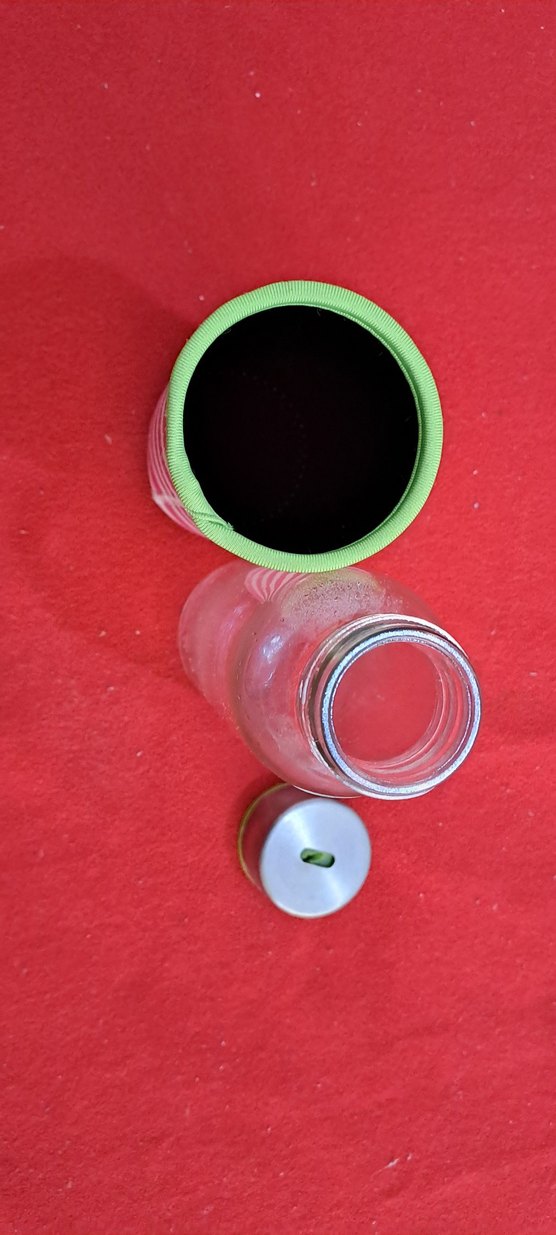 termos sise renkli Pembe Çocuk Termos cam sişe ve Kılıfi - Görsel 4