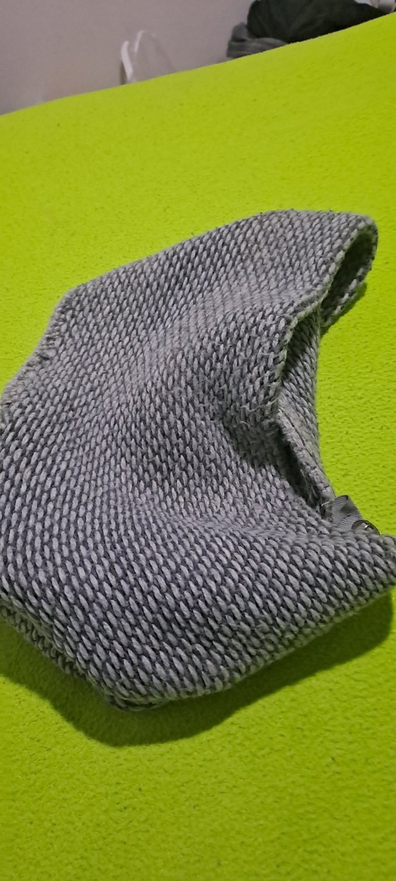 atki unisex kadın erkek Gri Modern Doku  fermuarli sekilli - Görsel 2