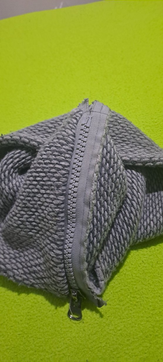 atki unisex kadın erkek Gri Modern Doku  fermuarli sekilli - Görsel 4