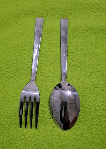 catal kasik seti Gri Desenli Çelik Çatal ve Kaşık Seti - Görsel 5