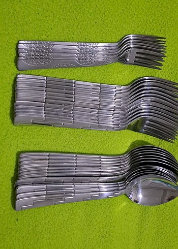 catal kasik seti Gri Desenli Çelik Çatal ve Kaşık Seti - Görsel 10