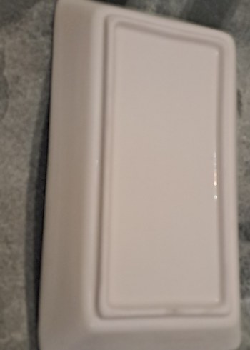 tabak ciçek Desenli Beyaz Dikdörtgen Tabak - Görsel 3