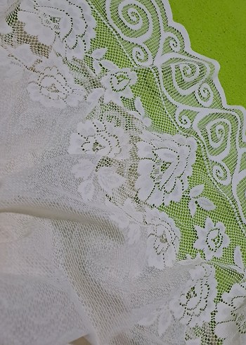 masa ortusu krem renk Vintage kullanilmis defolu urun - Görsel 9