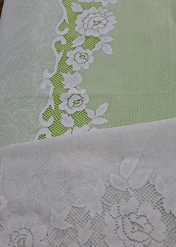 masa ortusu krem renk Vintage kullanilmis defolu urun - Görsel 7