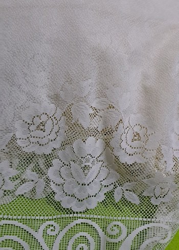 masa ortusu krem renk Vintage kullanilmis defolu urun - Görsel 8