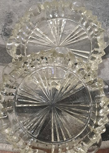 kültablasi vintage Şeffaf Cam Set net fiyat - Görsel 7