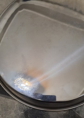 tepsi celik sifir urun Gri Desensiz Yuvarlak Tepsi - Görsel 5