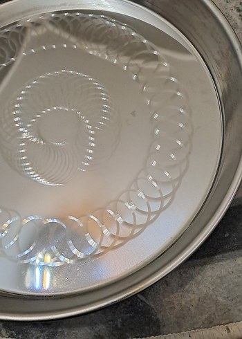 tepsi celik sifir urun Gri Desensiz Yuvarlak Tepsi - Görsel 3