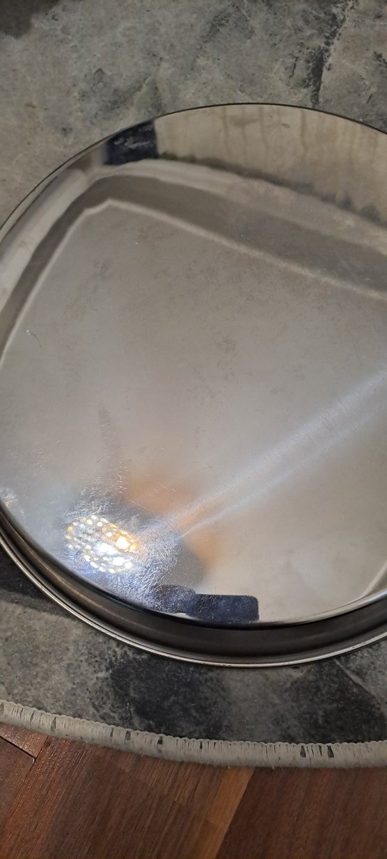 tepsi celik sifir urun Gri Desensiz Yuvarlak Tepsi - Görsel 5