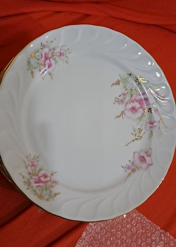 gural porselen Çiçek Desenli Beyaz Porselen Tabak Seti - Görsel 3