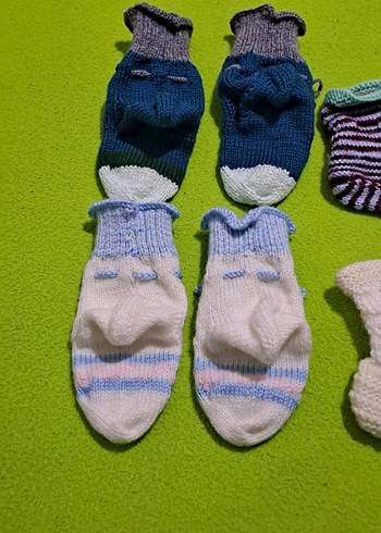 patik cocuklar için Çok Renkli Örgü Çoraplar - Görsel 5