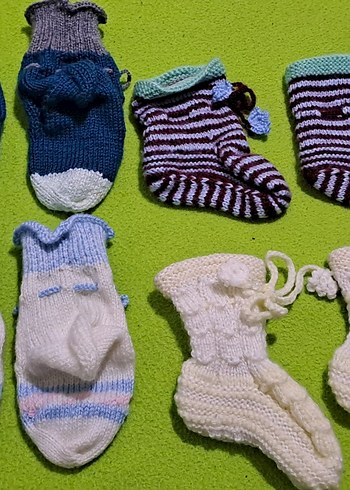 patik cocuklar için Çok Renkli Örgü Çoraplar - Görsel 7