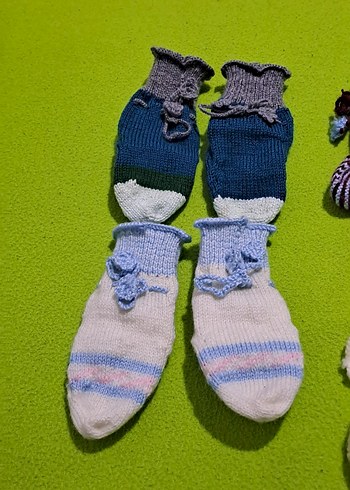 patik cocuklar için Çok Renkli Örgü Çoraplar - Görsel 2