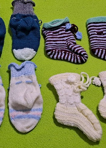 patik cocuklar için Çok Renkli Örgü Çoraplar - Görsel 4