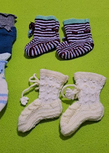 patik cocuklar için Çok Renkli Örgü Çoraplar - Görsel 3