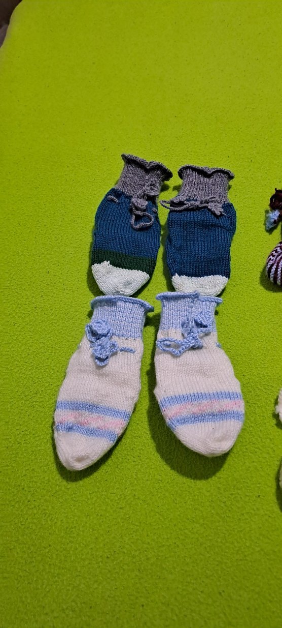 patik cocuklar için Çok Renkli Örgü Çoraplar - Görsel 2