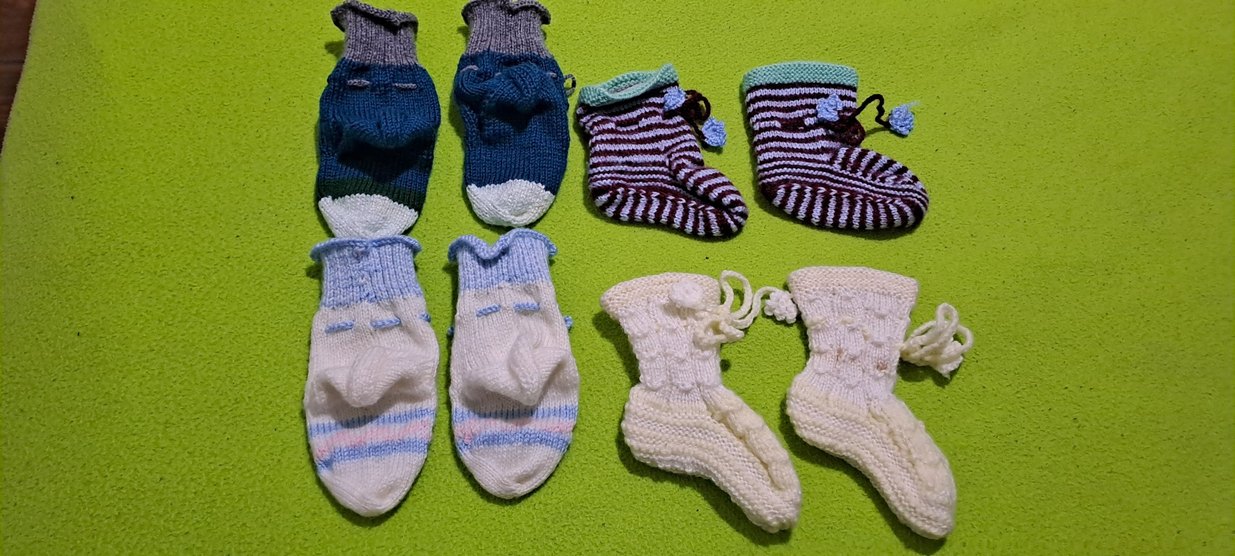 patik cocuklar için Çok Renkli Örgü Çoraplar - Görsel 4