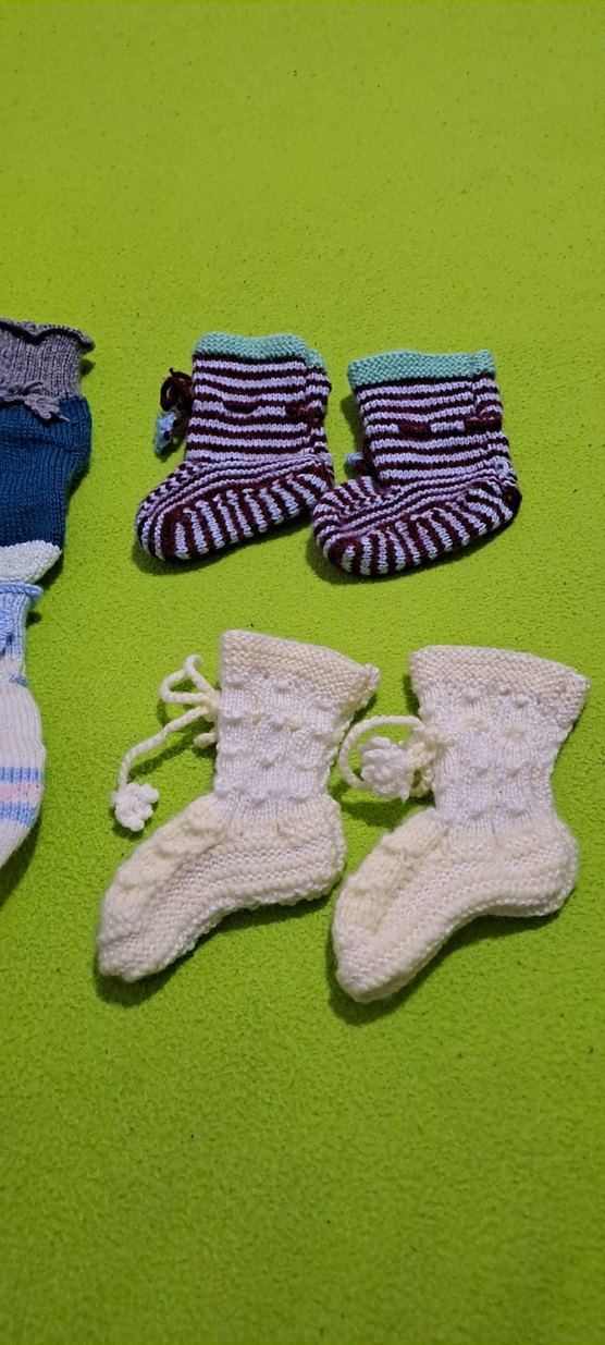 patik cocuklar için Çok Renkli Örgü Çoraplar - Görsel 3