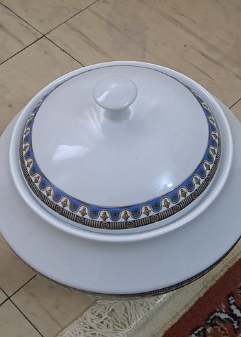 porselen corba kasesi klasik Desenli Beyaz Porselen Kapaklı - Görsel 3