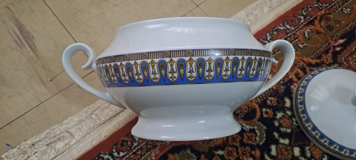 porselen corba kasesi klasik Desenli Beyaz Porselen Kapaklı - Görsel 5