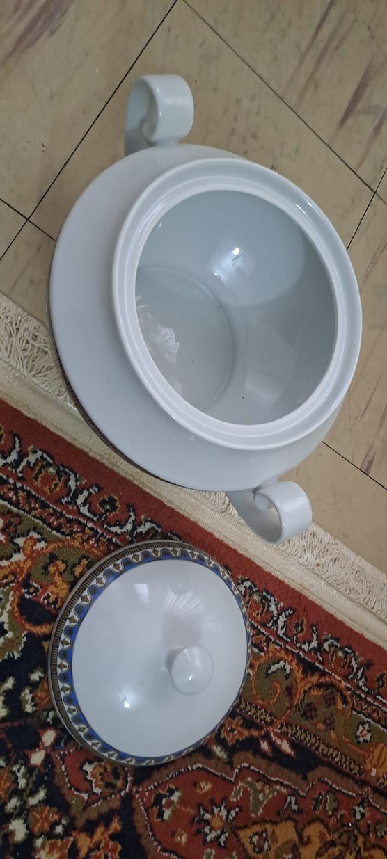 porselen corba kasesi klasik Desenli Beyaz Porselen Kapaklı - Görsel 2
