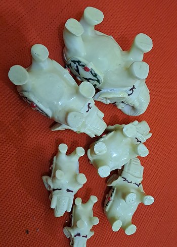 fil serisi Renkli Süslemeli Beyaz Fil Figürleri - Görsel 7