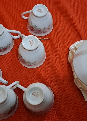 porselen takim Beyaz Koyu Renkli Dekoratif bavuara Kase - Görsel 11