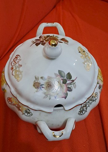 porselen takim Beyaz Koyu Renkli Dekoratif bavuara Kase - Görsel 3