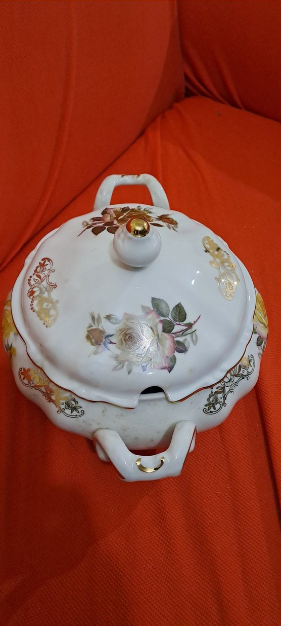 porselen takim Beyaz Koyu Renkli Dekoratif bavuara Kase - Görsel 3