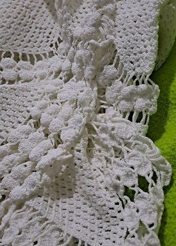 masa ortusu dantel El İşçiliği Beyaz Dantel Masa Örtüsü - Görsel 14