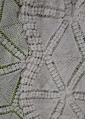 masa ortusu dantel El İşçiliği Beyaz Dantel Masa Örtüsü - Görsel 7