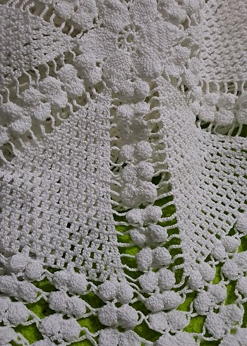 masa ortusu dantel El İşçiliği Beyaz Dantel Masa Örtüsü - Görsel 15