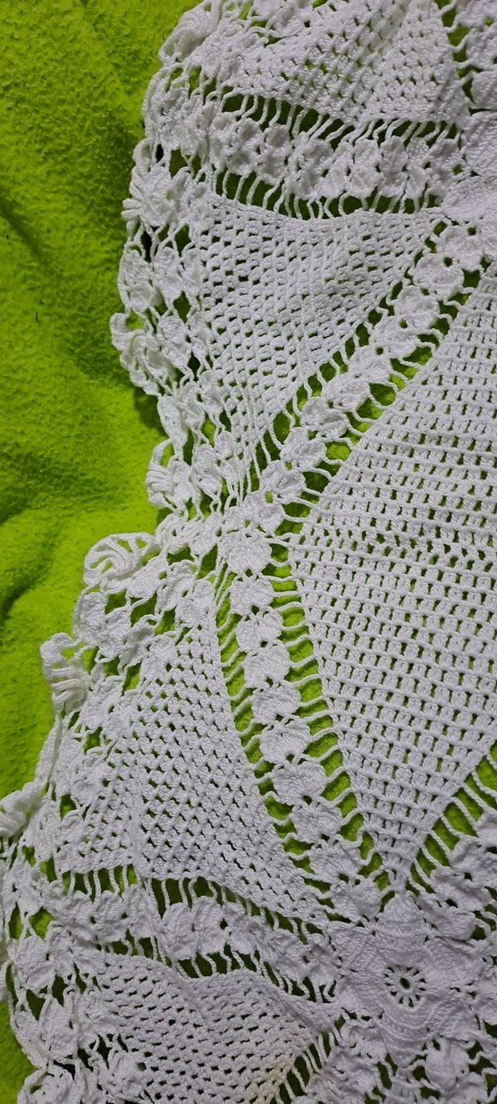 masa ortusu dantel El İşçiliği Beyaz Dantel Masa Örtüsü - Görsel 4