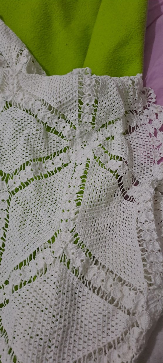 masa ortusu dantel El İşçiliği Beyaz Dantel Masa Örtüsü - Görsel 5