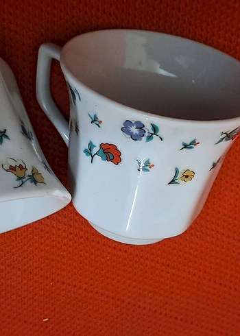 fincan takimi ciçek Desenli Beyaz Porselen Fincan Takımı - Görsel 4