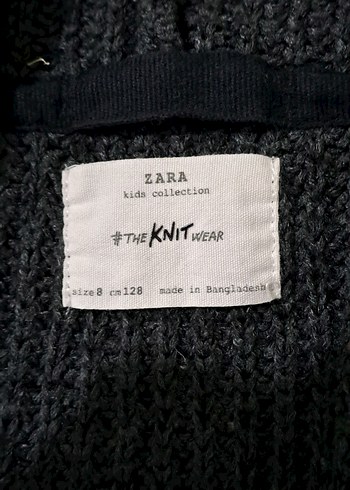 hirka Erkek Çocuk Gri Kapüşonlu Triko Hırka unisex - Görsel 6