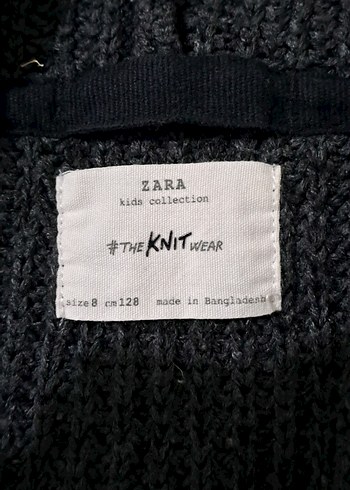 hirka Erkek Çocuk Gri Kapüşonlu Triko Hırka unisex - Görsel 5