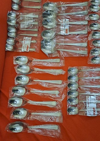 catal kasik seti gri-Beyaz Paslanmaz Çelik Çatal Kaşık Seti - Görsel 5