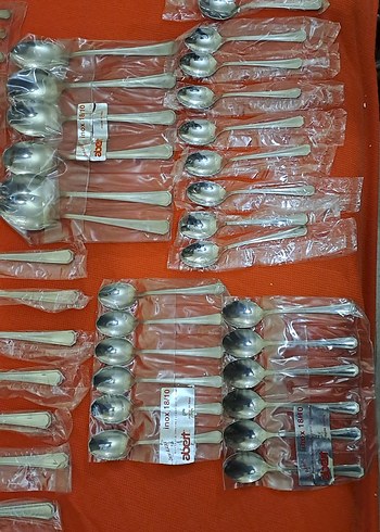 catal kasik seti gri-Beyaz Paslanmaz Çelik Çatal Kaşık Seti - Görsel 6