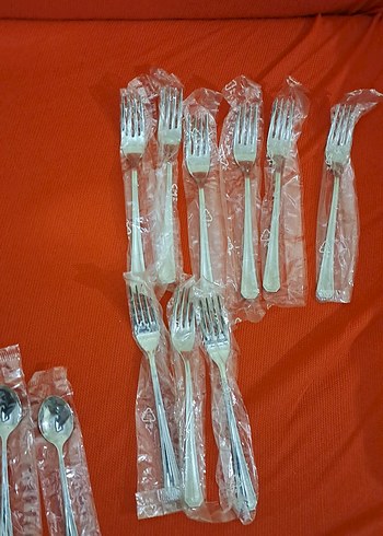 catal kasik seti gri-Beyaz Paslanmaz Çelik Çatal Kaşık Seti - Görsel 3